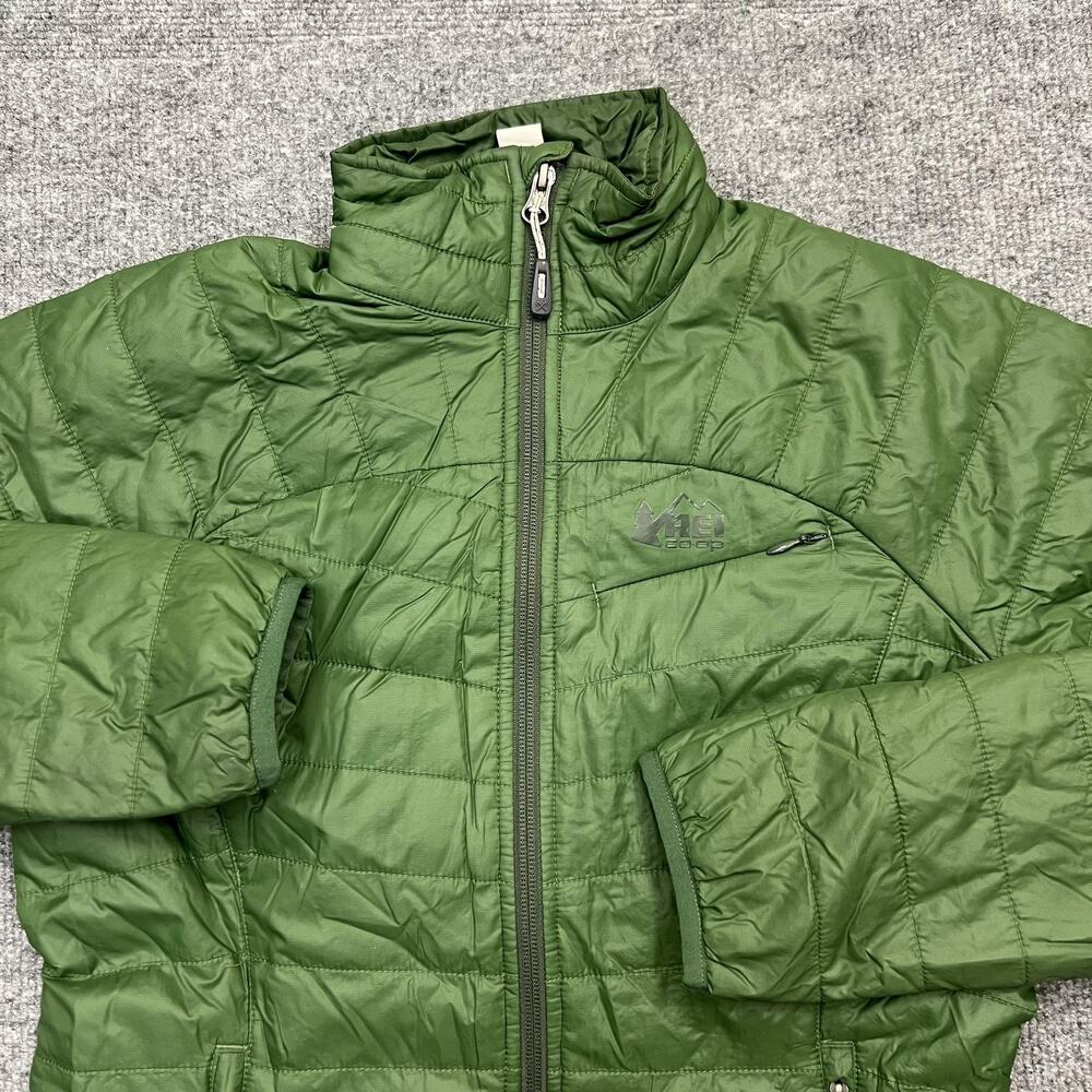 REI Co-op Insulated Jacket Womens XS Green Quilted Full Zip Puffer Lightweight
